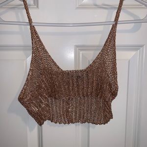 Rose gold thread tank top